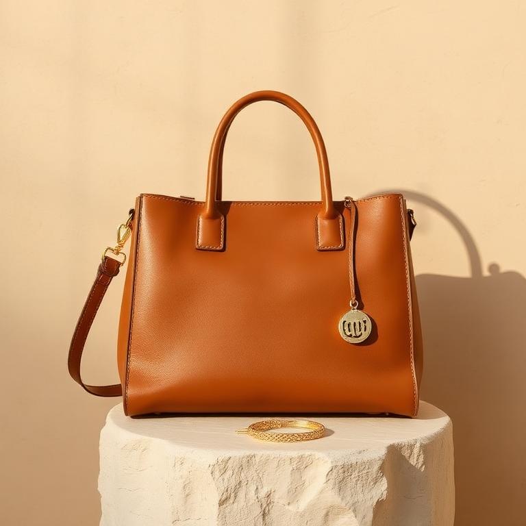 Vegetable-tanned leather and brushed gold