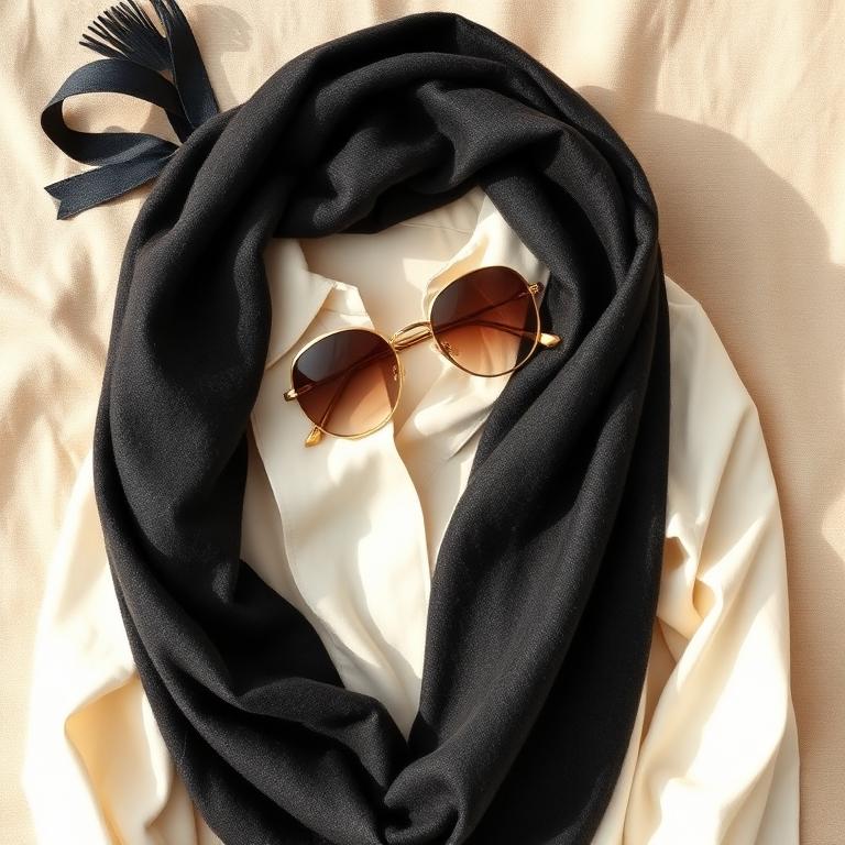 Travel scarf, packed on top